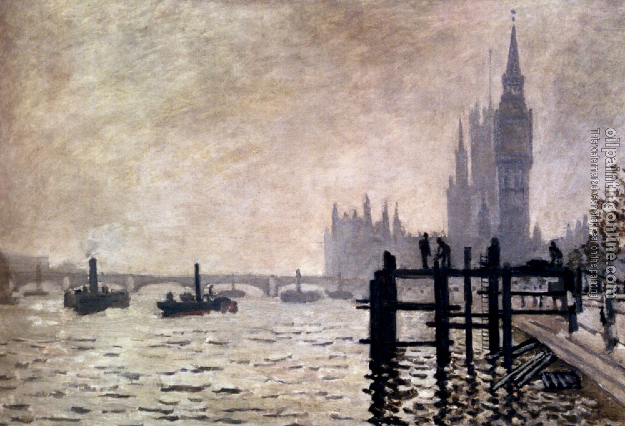 Monet, Claude Oscar - The Thames And The Houses Of Parliament